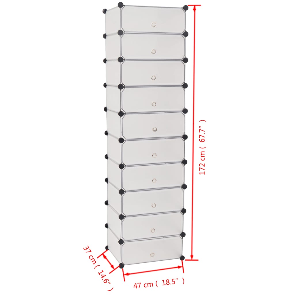 Schuh-Organizer Zusammenklappbar Mit 10 Fächern