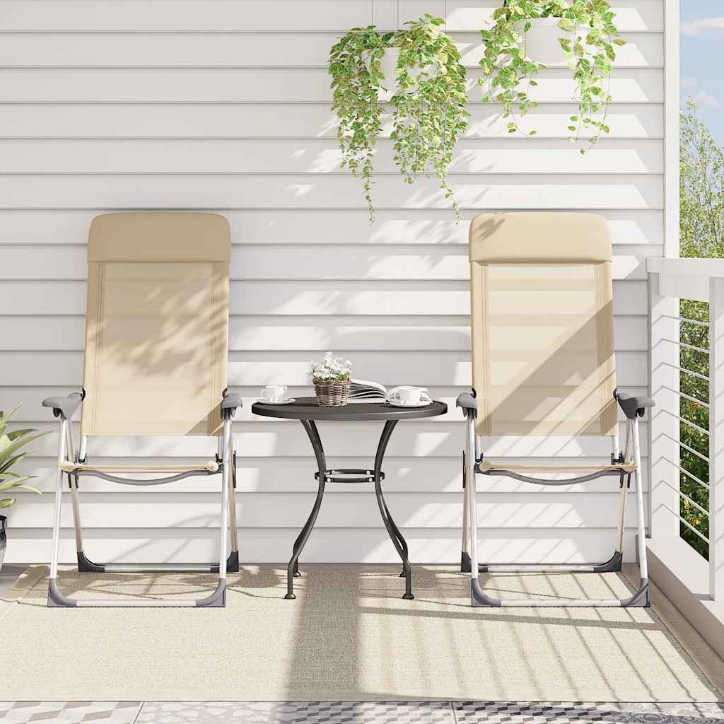 Klappbare Campingstühle 2 Stk. Aluminium Creme