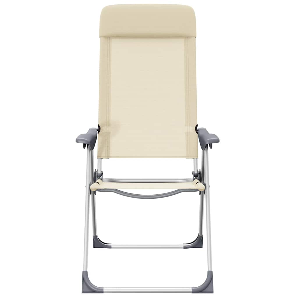 Klappbare Campingstühle 2 Stk. Aluminium Creme
