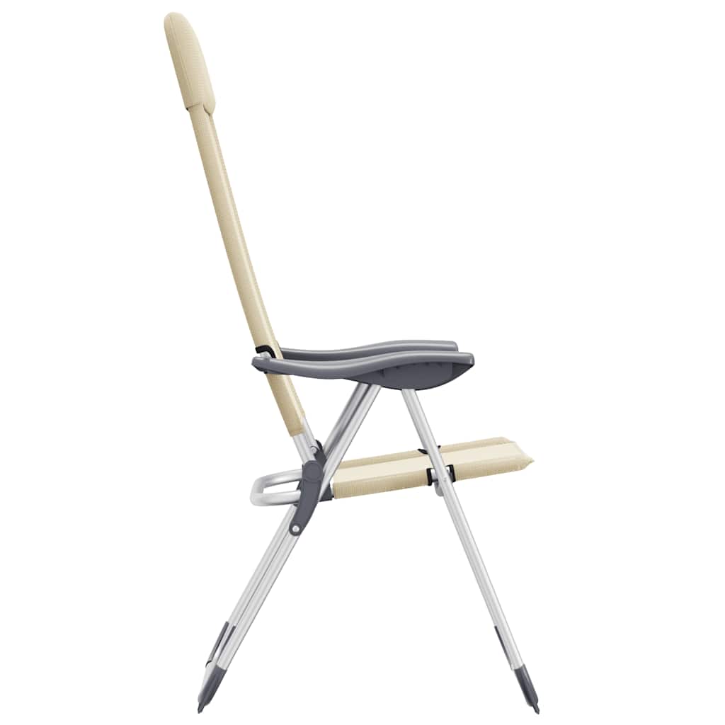 Klappbare Campingstühle 2 Stk. Aluminium Creme