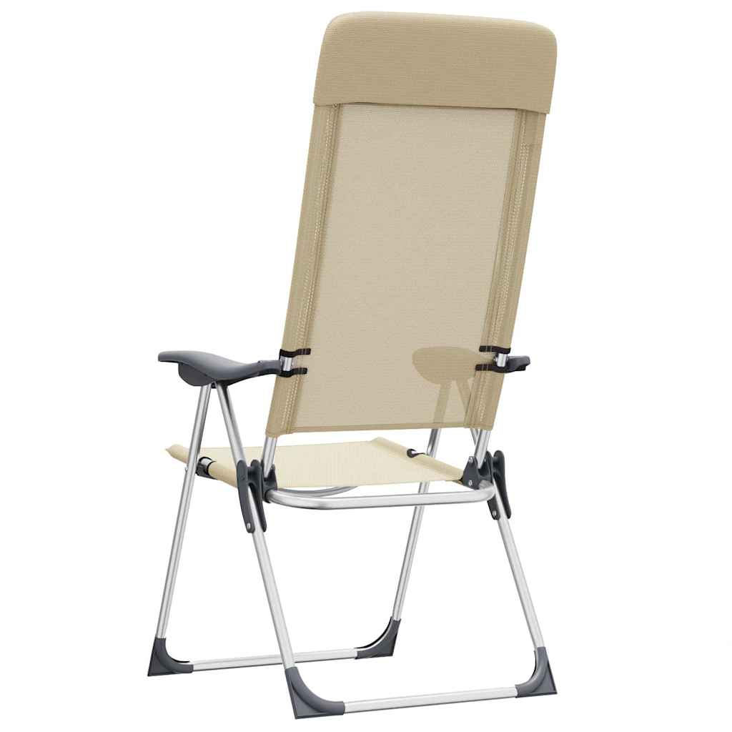 Klappbare Campingstühle 2 Stk. Aluminium Creme