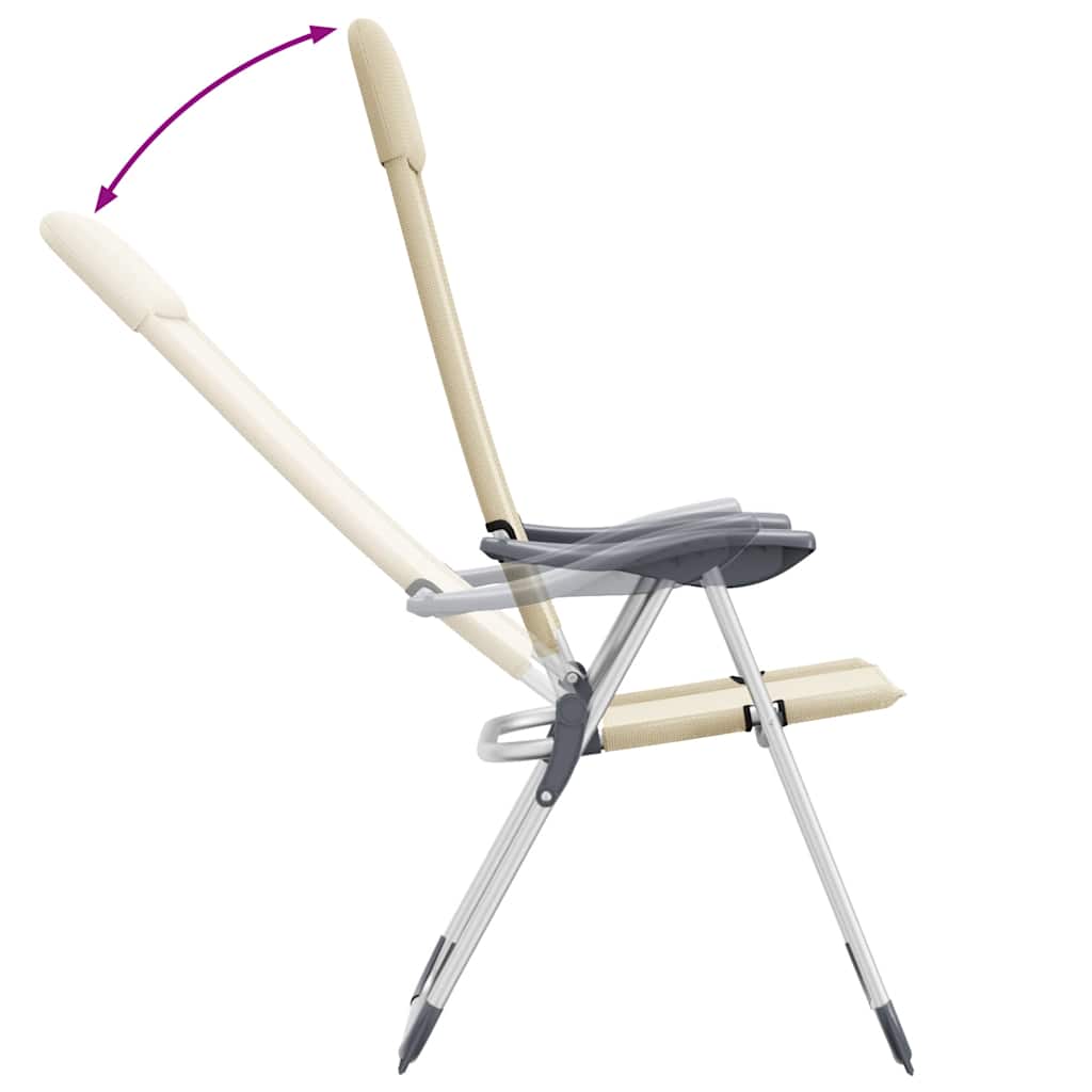 Klappbare Campingstühle 2 Stk. Aluminium Creme
