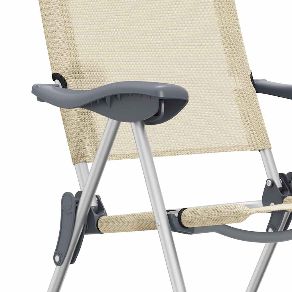 Klappbare Campingstühle 2 Stk. Aluminium Creme
