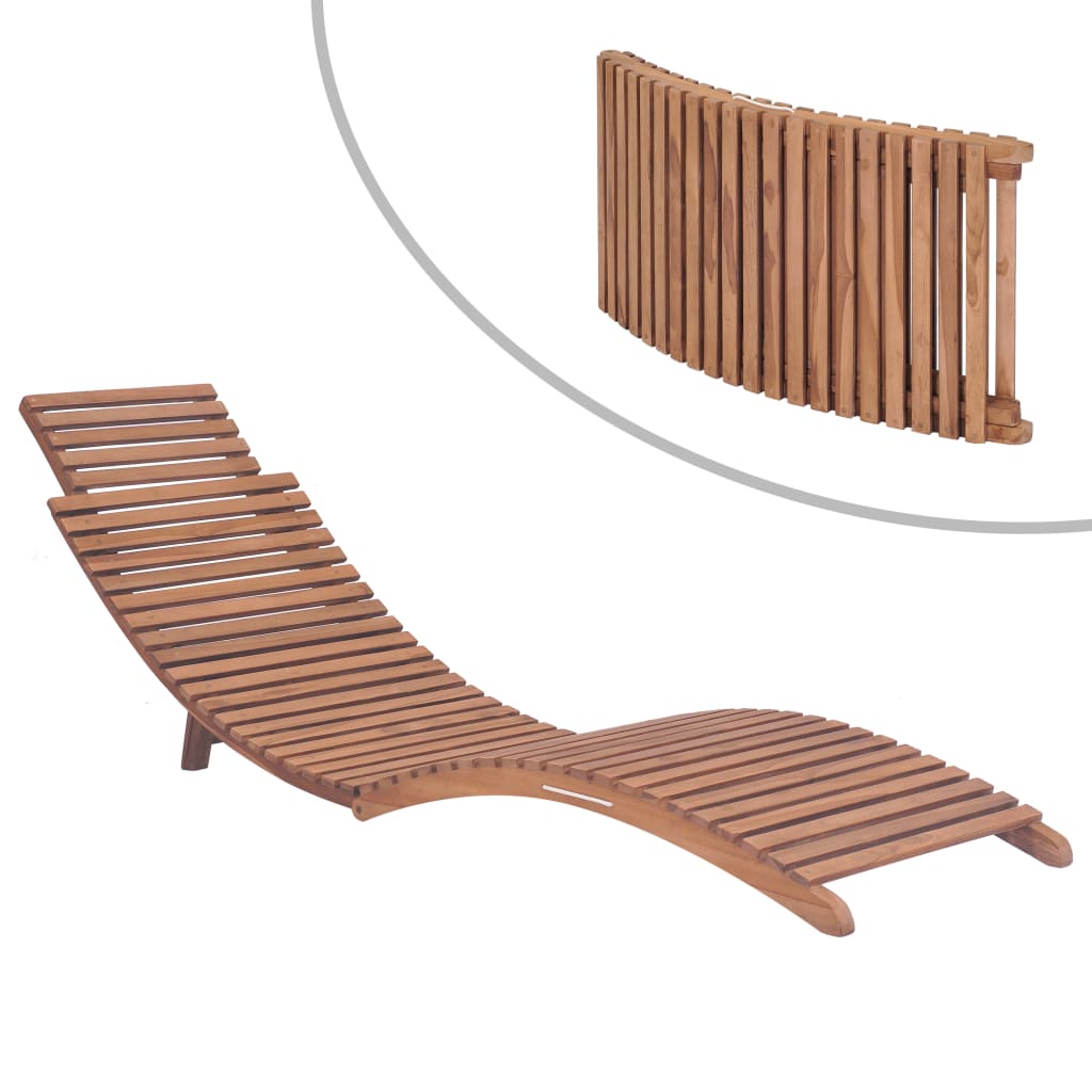 Sonnenliege Braun 198 X 55 X 58,5 Cm Massivholz Teak
