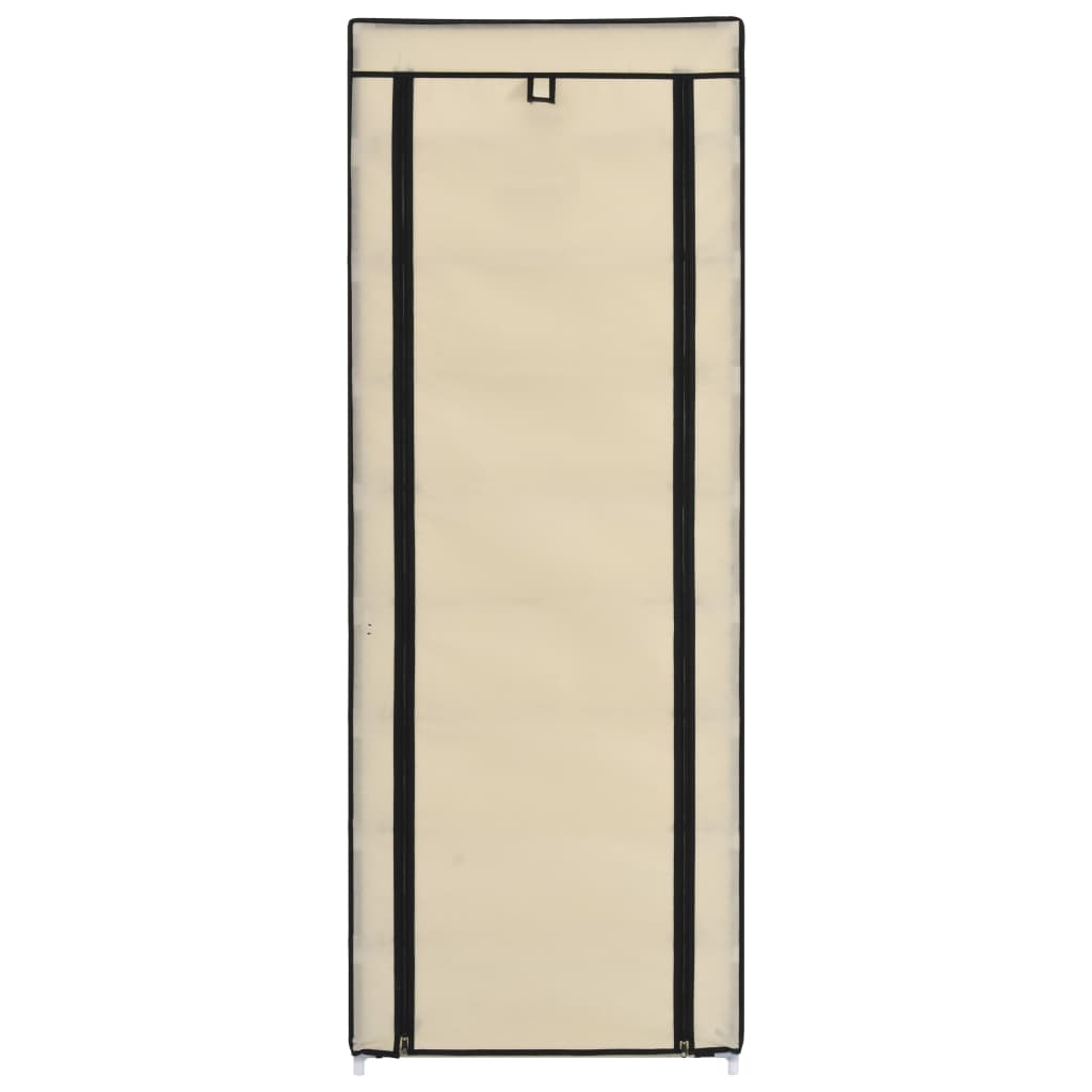 Schuhschrank Mit Abdeckung Weiß 57 X 29 X 162 Cm Stoff