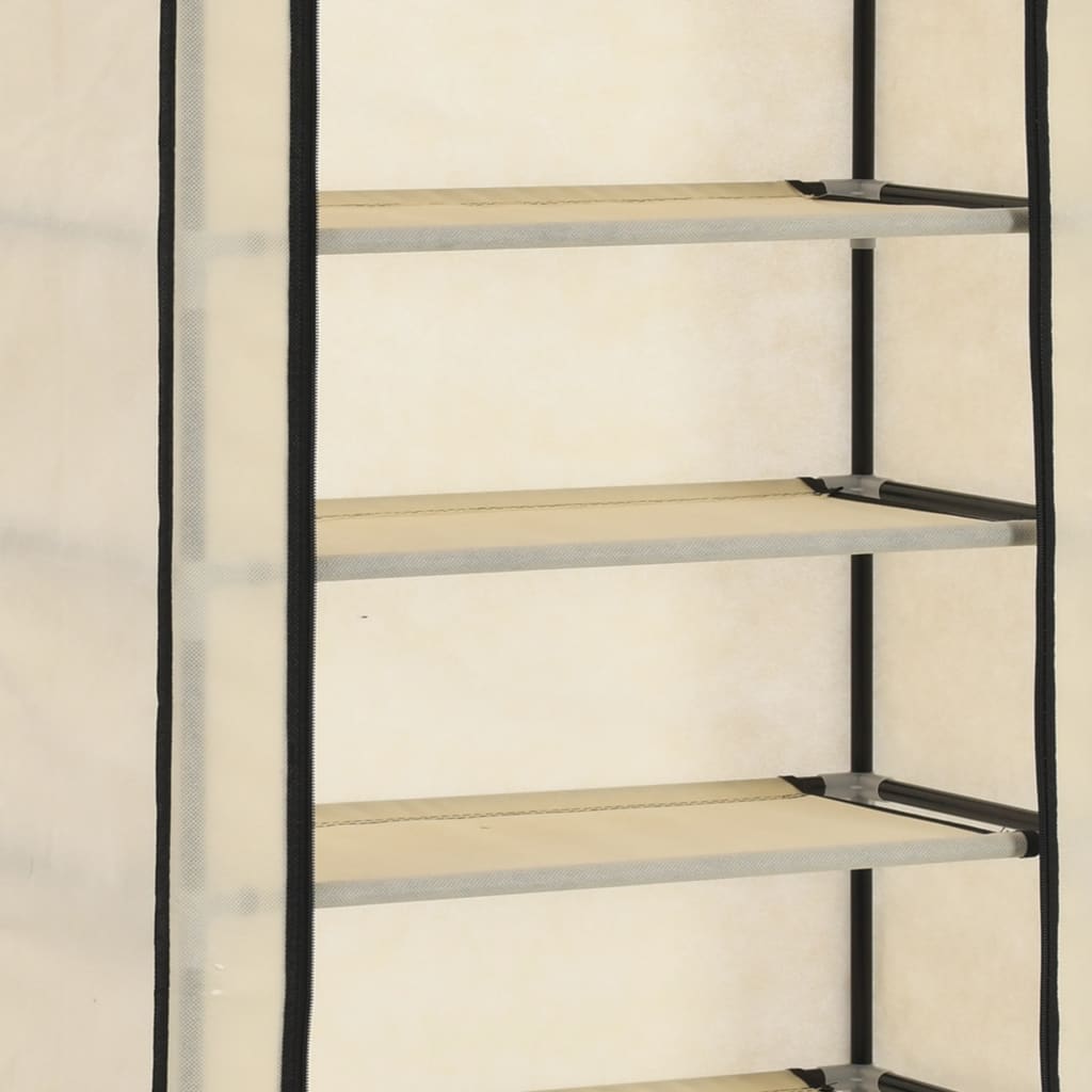 Schuhschrank Mit Abdeckung Weiß 57 X 29 X 162 Cm Stoff
