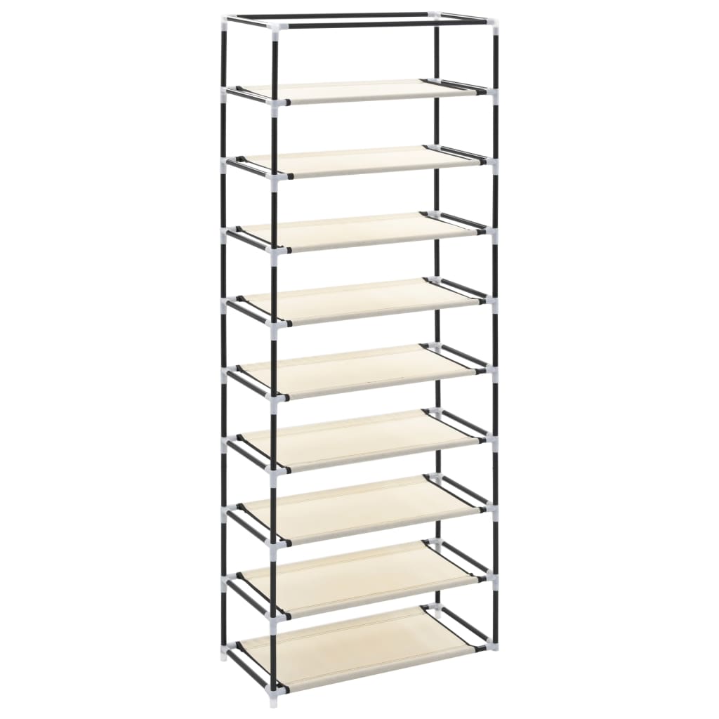 Schuhschrank Mit Abdeckung Weiß 57 X 29 X 162 Cm Stoff