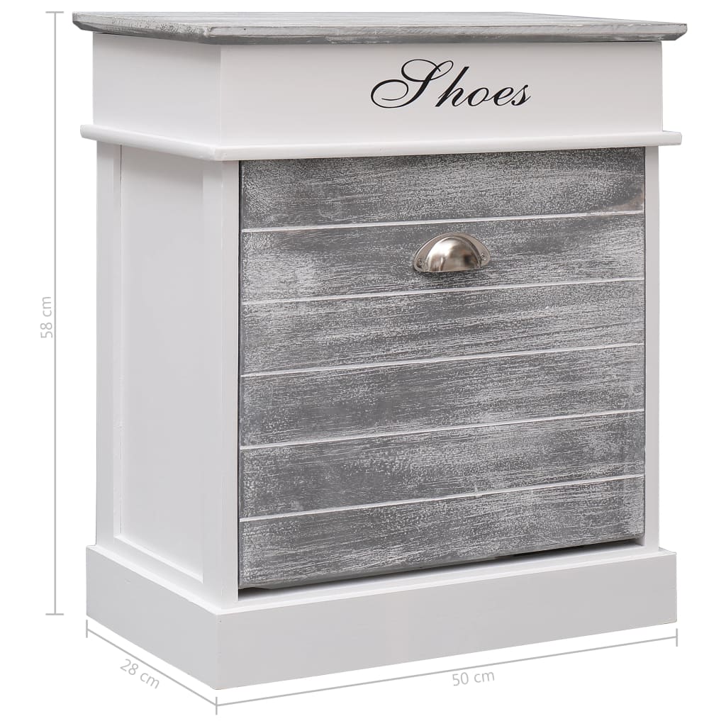 Schuhschrank 50 X 28 X 58 Cm Paulownia Holz