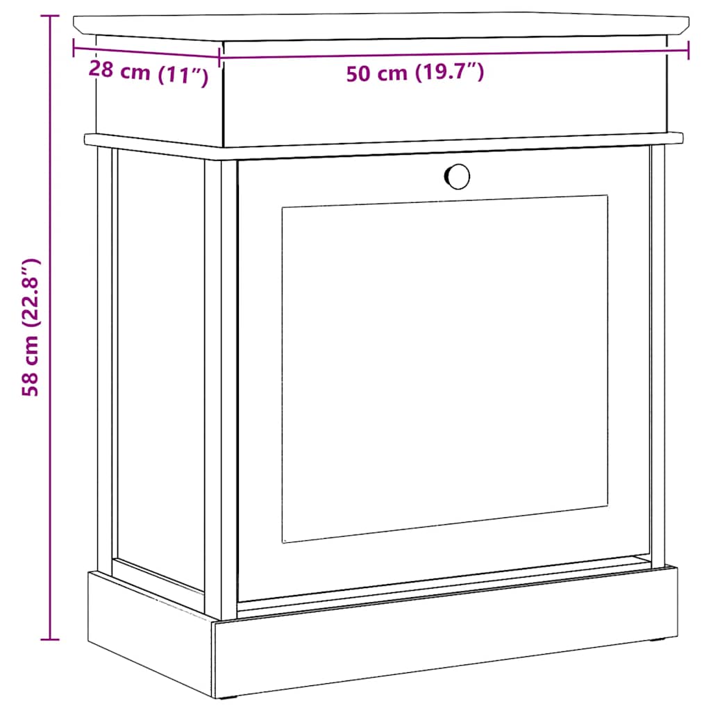Schuhschrank 50 X 28 X 58 Cm Paulownia Holz