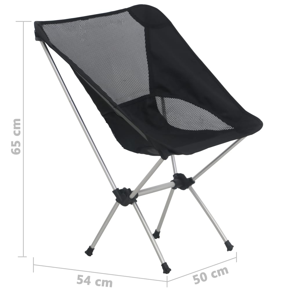 Klappbare Campingstühle 2 Stk. Mit Tragetasche 54X50X65 Cm Alu