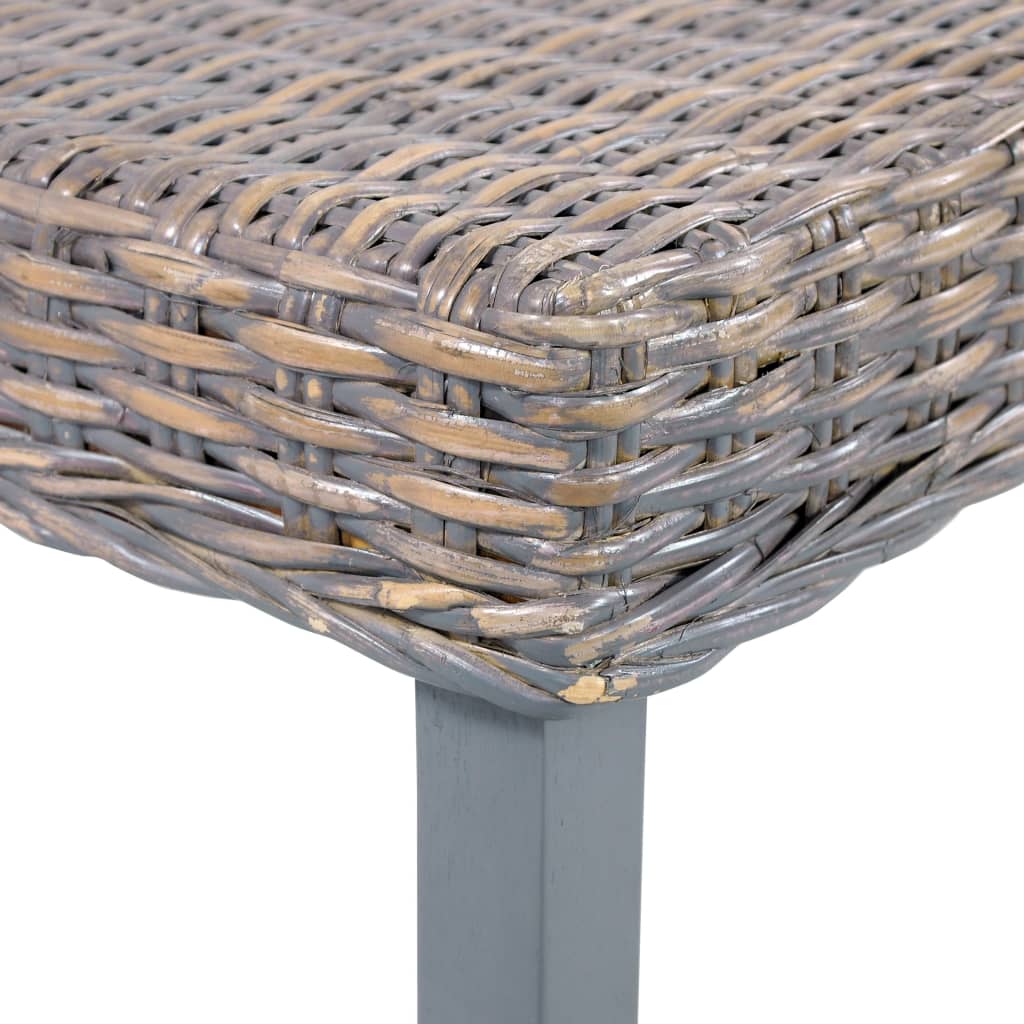 Sitzbank 110 Cm Natur Kubu-Rattan Und Massivholz Mahagoni