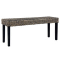 Sitzbank 110 Cm Natur Kubu-Rattan Und Massivholz Mahagoni