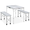Klappbarer Campingtisch Mit 2 Sitzbänken Aluminium
