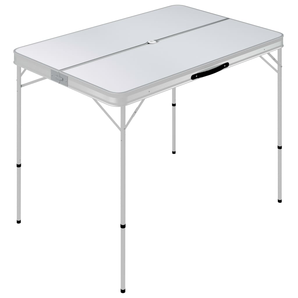 Klappbarer Campingtisch Mit 2 Sitzbänken Aluminium