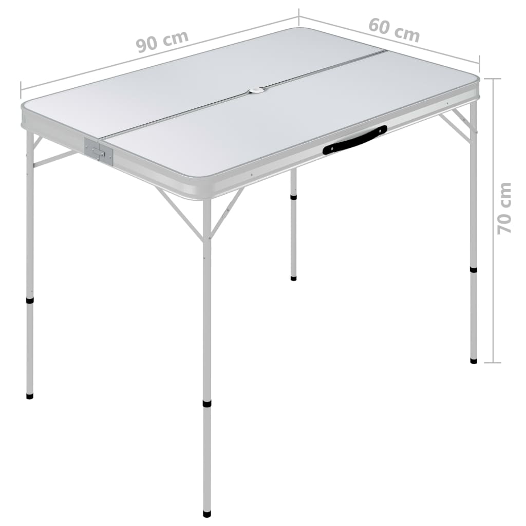 Klappbarer Campingtisch Mit 2 Sitzbänken Aluminium