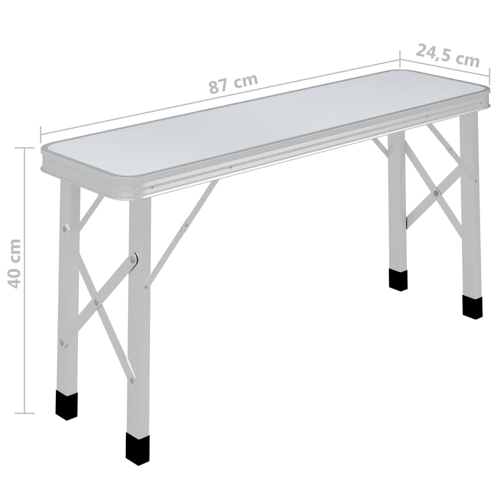 Klappbarer Campingtisch Mit 2 Sitzbänken Aluminium