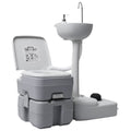 Campingtoilette Und Handwaschbecken Set Tragbar Grau