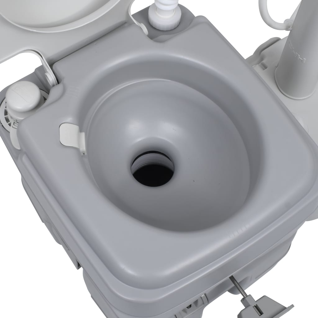 Campingtoilette Und Handwaschbecken Set Tragbar Grau