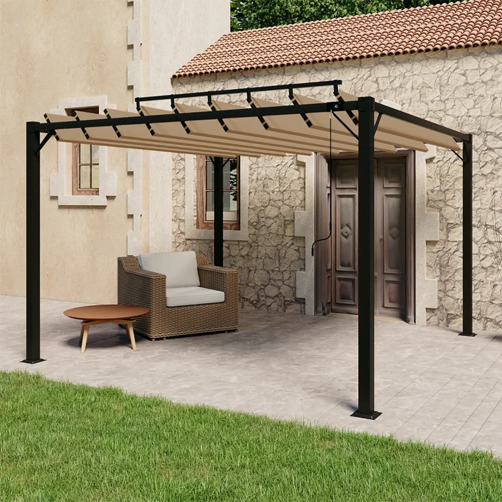 Gazebo Mit Lamellen-Dach 3 X 3 X 2,14 M