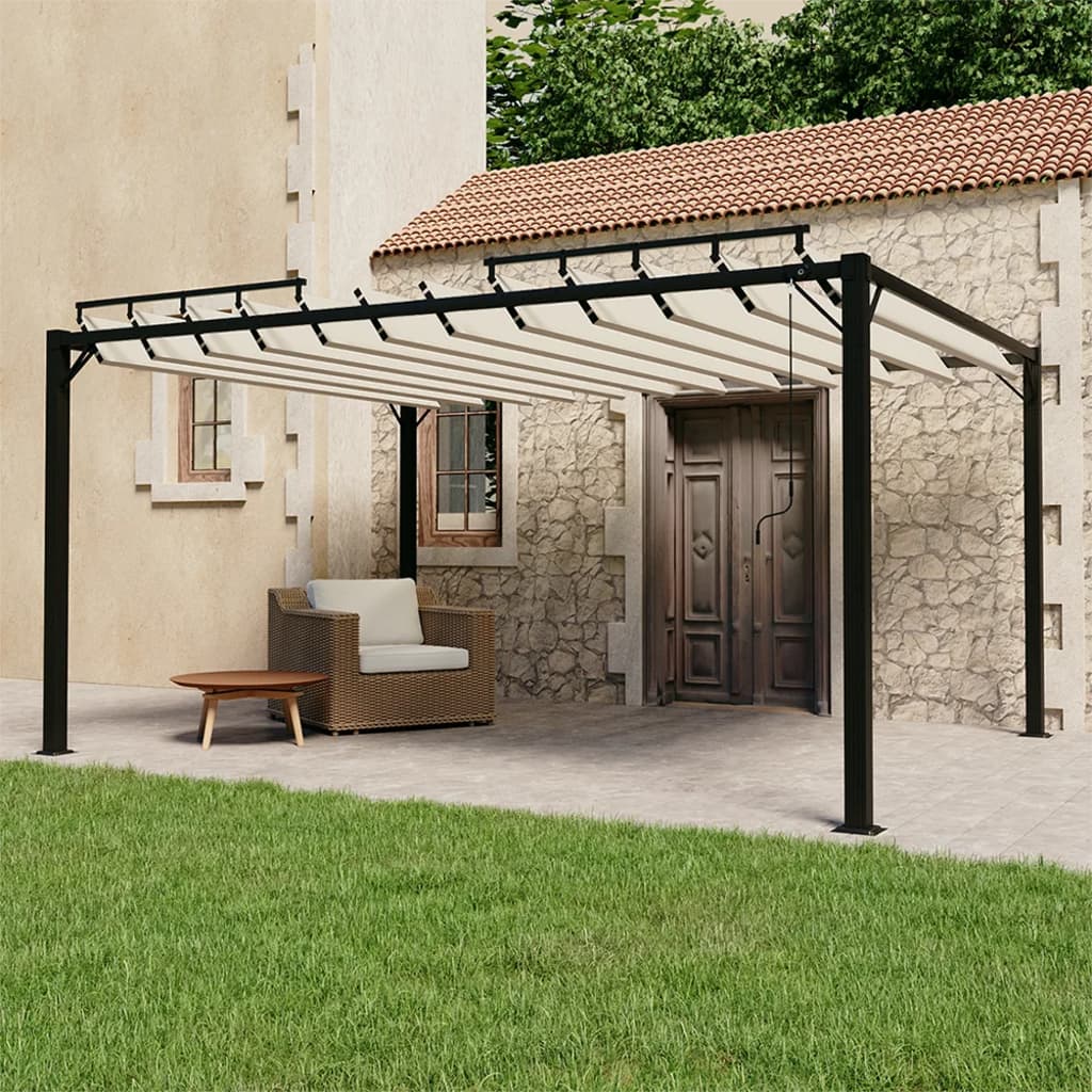 Gazebo Mit Lamellen-Dach 3 X 3 X 2,14 M