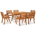 7-Teiliges Garten-Ess-Set 150 X 90 Cm Massivholz Akazie