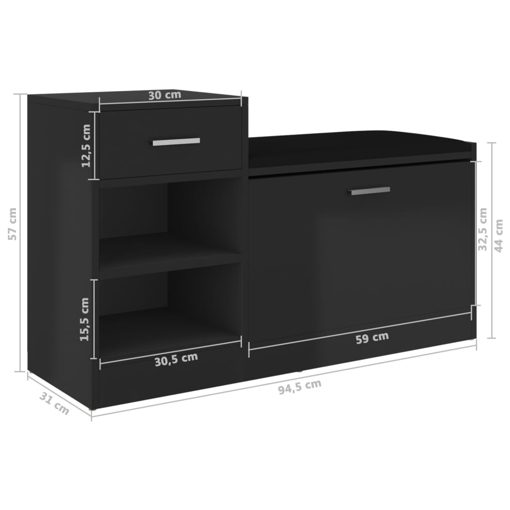 Schuhbank 94,5X31X57 Cm Holzwerkstoff
