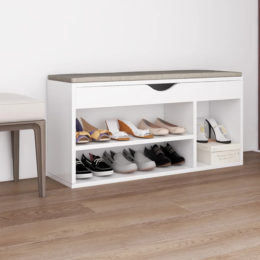 Schuhbank Mit Kissen 104X30X49 Cm Holzwerkstoff