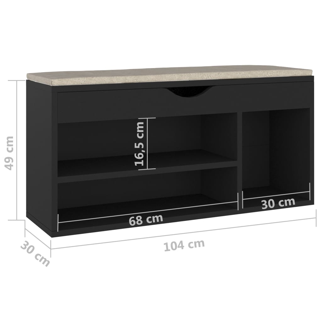 Schuhbank Mit Kissen 104X30X49 Cm Holzwerkstoff