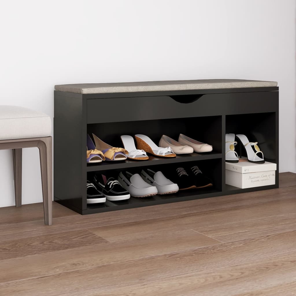 Schuhbank Mit Kissen 104X30X49 Cm Holzwerkstoff
