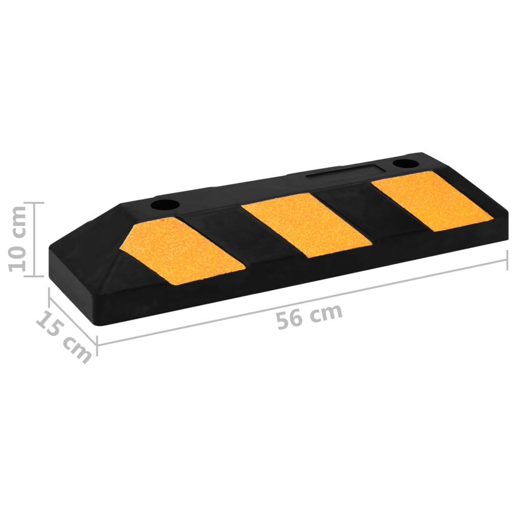 Reflektierende Parkblöcke 2 Stk. 56X15X10 Cm Gummi
