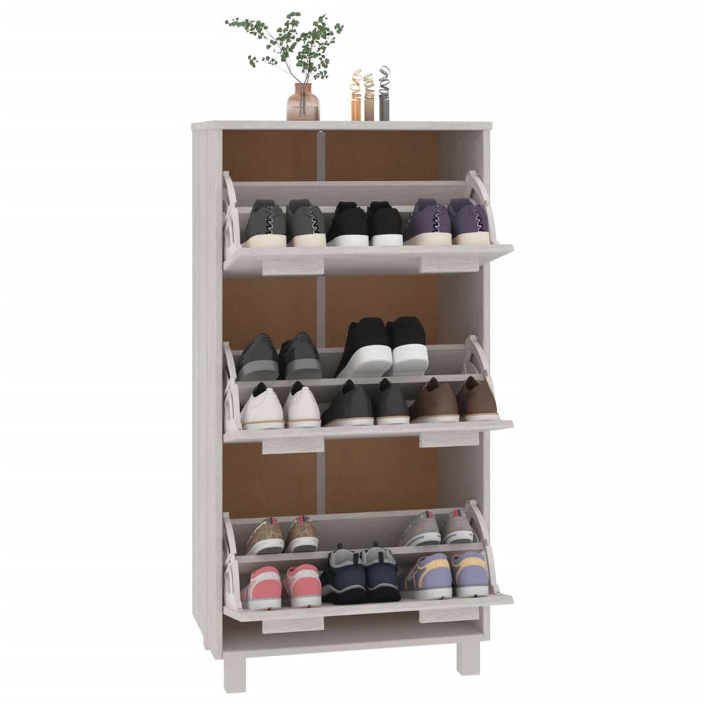 Schuhschrank Hamar 59,5X35X117 Cm Massivholz Kiefer
