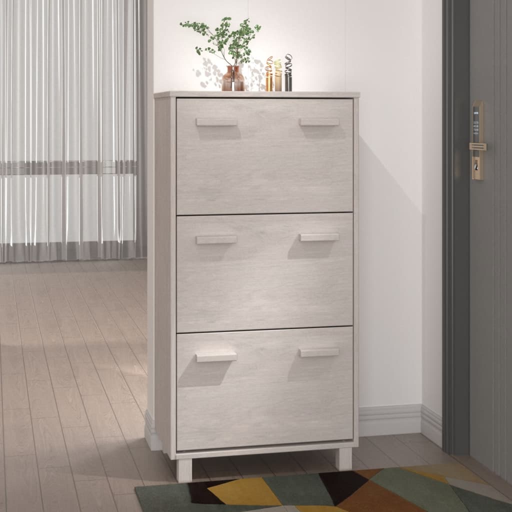 Schuhschrank Hamar 59,5X35X117 Cm Massivholz Kiefer