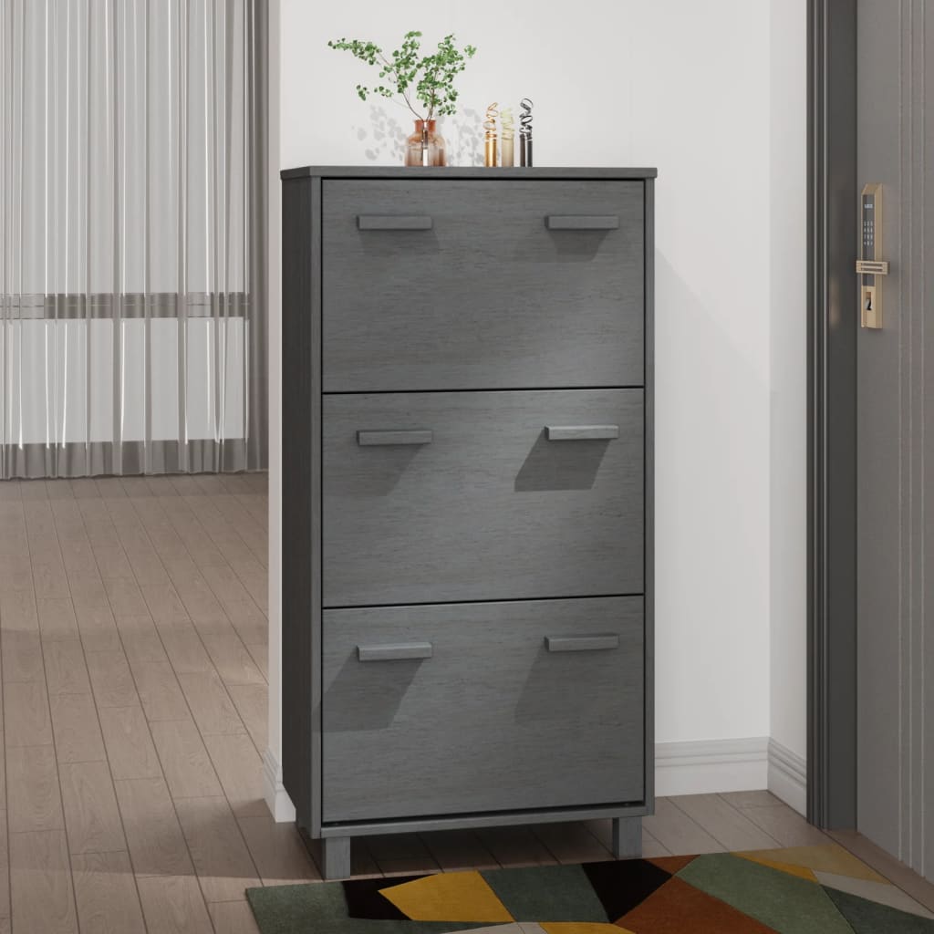 Schuhschrank Hamar 59,5X35X117 Cm Massivholz Kiefer