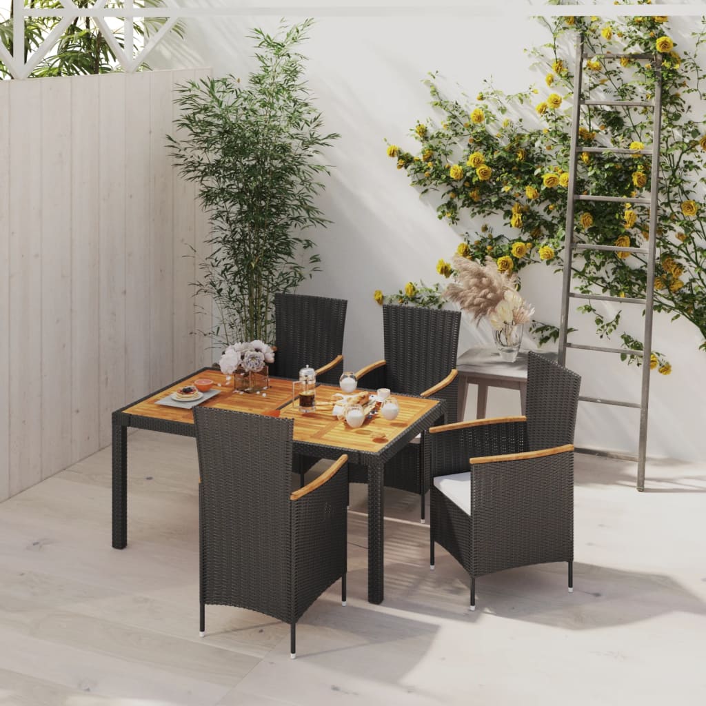 7-Tlg. Garten-Essgruppe Mit Auflagen Poly Rattan