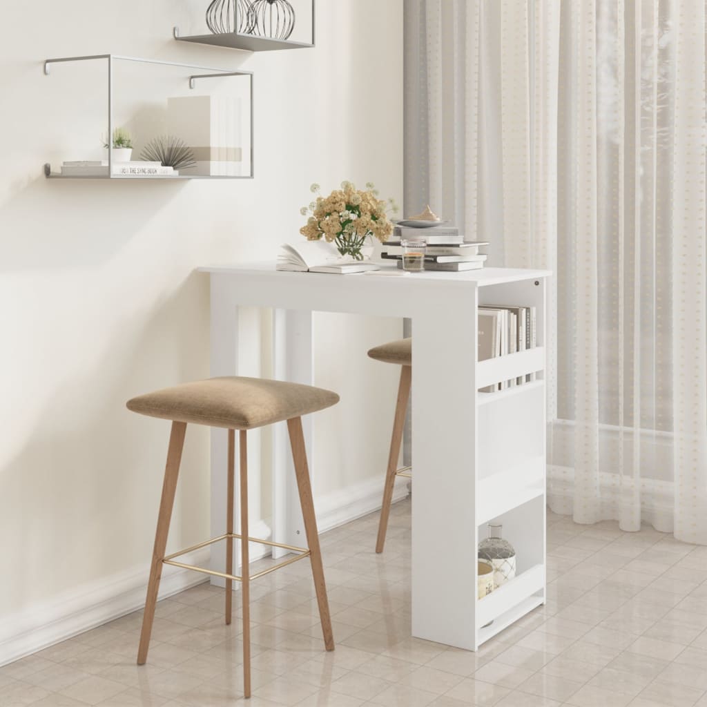 Bartisch Mit Regal Schwarz Eichen-Optik 102X50X103,5 Cm