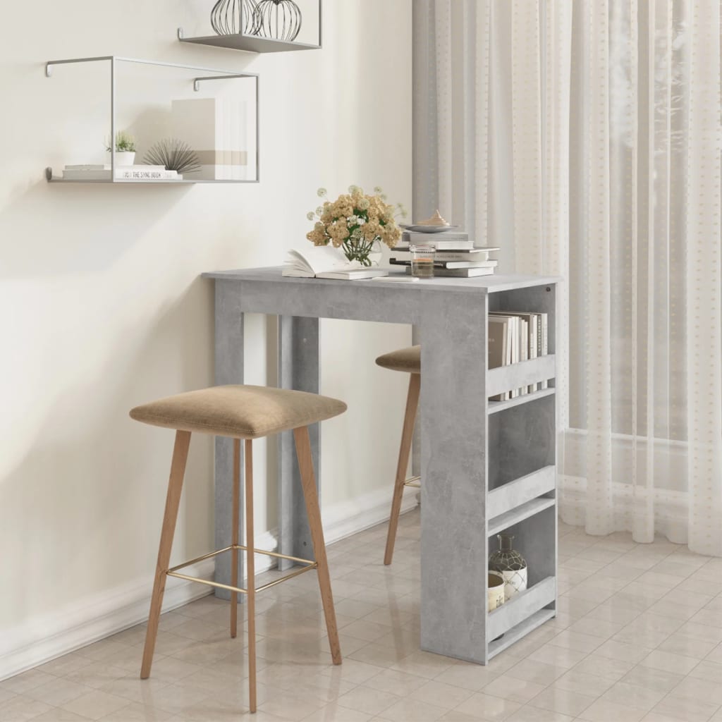 Bartisch Mit Regal Schwarz Eichen-Optik 102X50X103,5 Cm