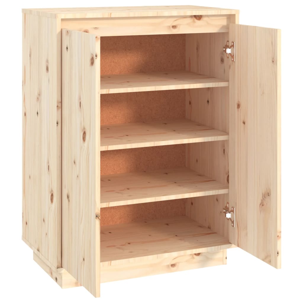 Schuhschrank 60X35X80 Cm Massivholz Kiefer