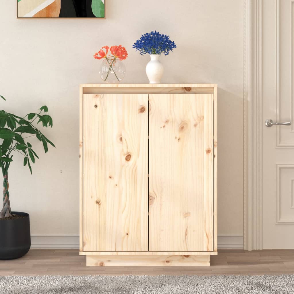 Schuhschrank 60X35X80 Cm Massivholz Kiefer