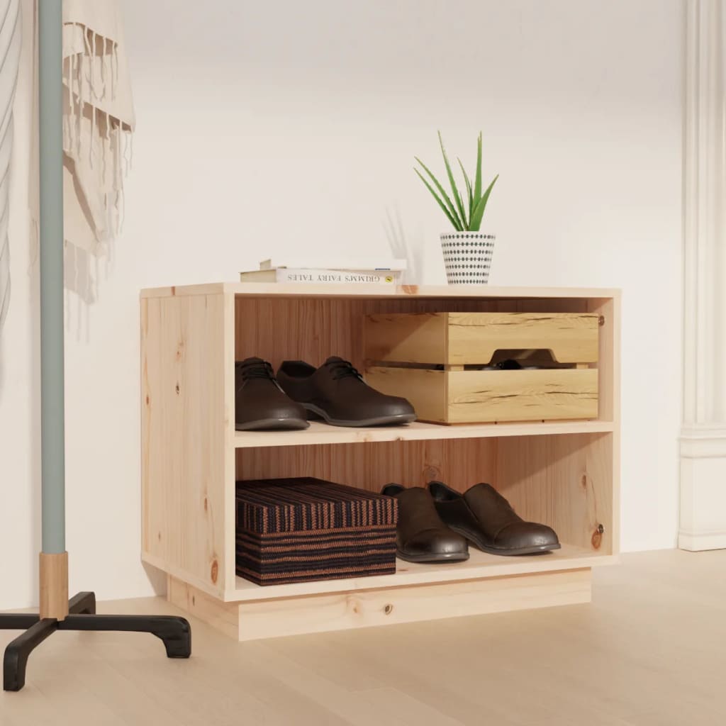 Schuhschrank 60X34X45 Cm Massivholz Kiefer