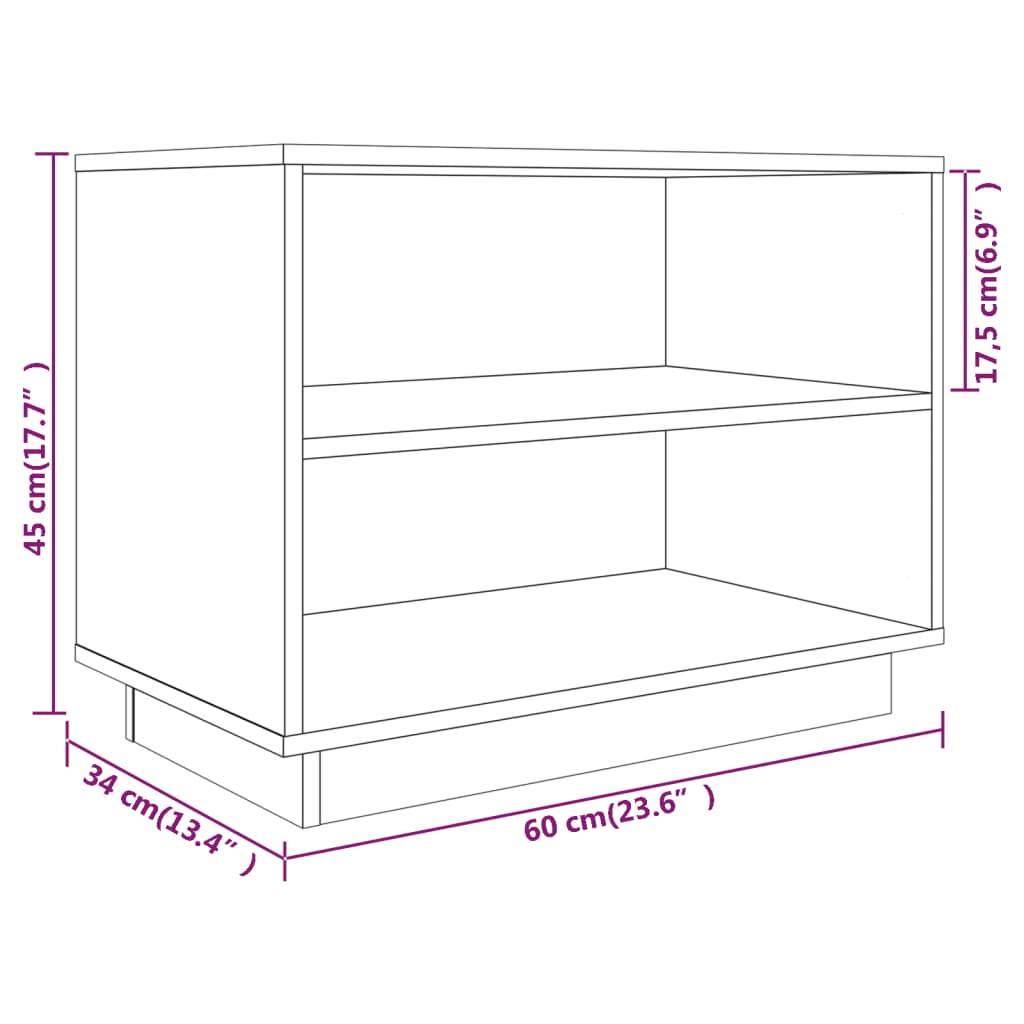 Schuhschrank 60X34X45 Cm Massivholz Kiefer