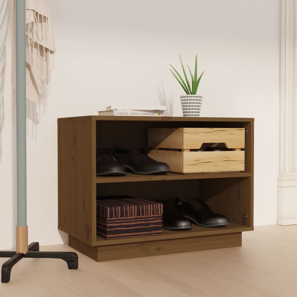 Schuhschrank 60X34X45 Cm Massivholz Kiefer