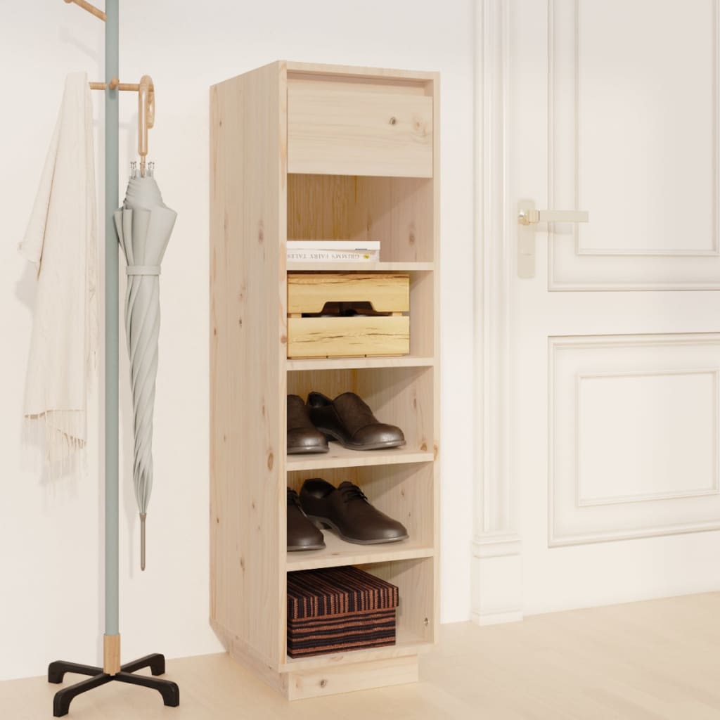 Schuhregal 30X34X105 Cm Massivholz Kiefer