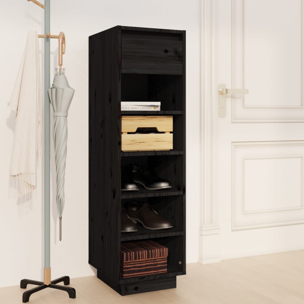 Schuhregal 30X34X105 Cm Massivholz Kiefer