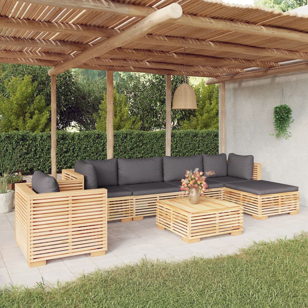 5-Tlg. Garten-Lounge-Set Mit Kissen Massivholz Teak