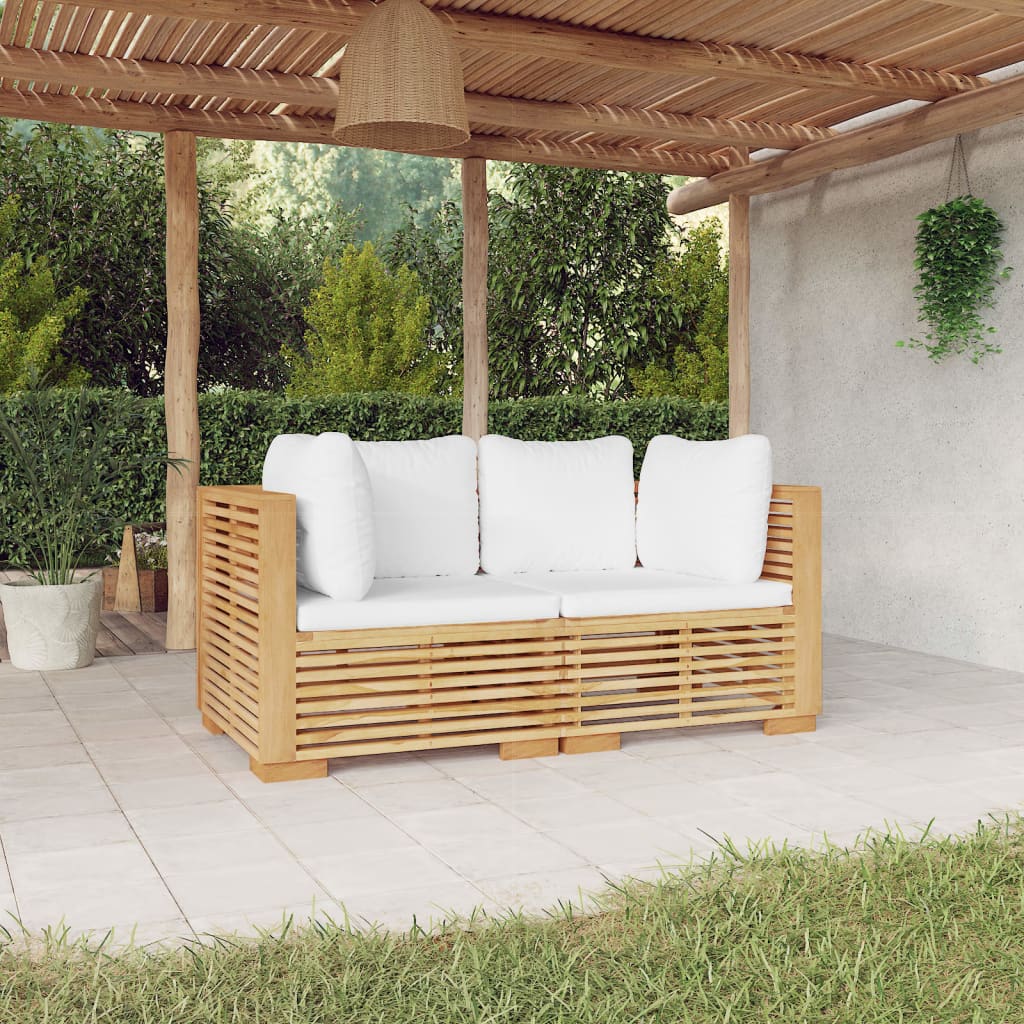 5-Tlg. Garten-Lounge-Set Mit Kissen Massivholz Teak