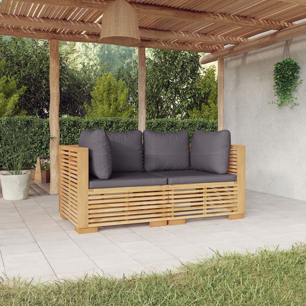 5-Tlg. Garten-Lounge-Set Mit Kissen Massivholz Teak