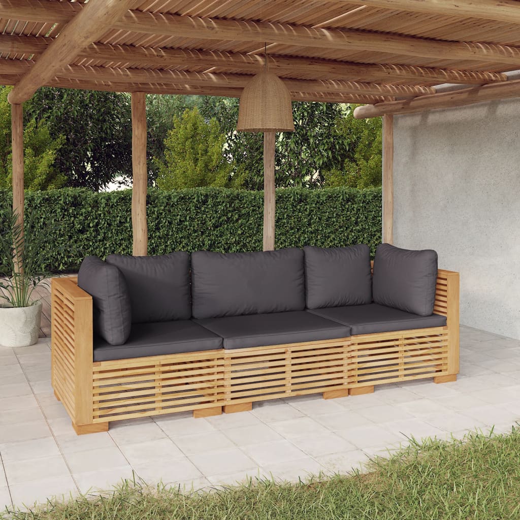 5-Tlg. Garten-Lounge-Set Mit Kissen Massivholz Teak