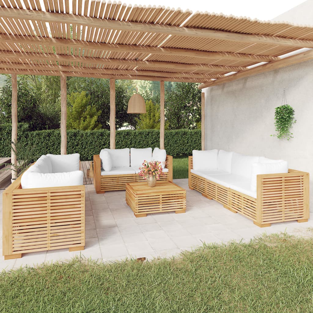 5-Tlg. Garten-Lounge-Set Mit Kissen Massivholz Teak