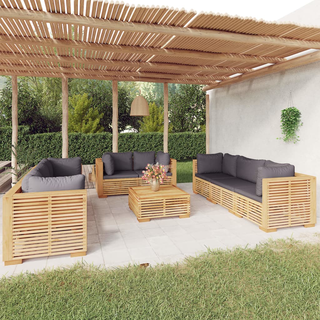 5-Tlg. Garten-Lounge-Set Mit Kissen Massivholz Teak