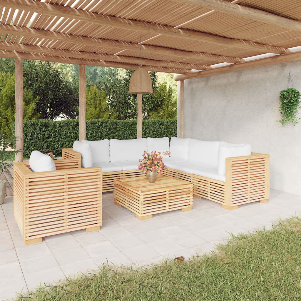 5-Tlg. Garten-Lounge-Set Mit Kissen Massivholz Teak